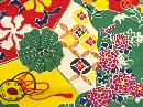 JAPANESE KIMONO / ANTIQUE NAGOYA OBI / EMBROIDERY / DRUM & FLOWER